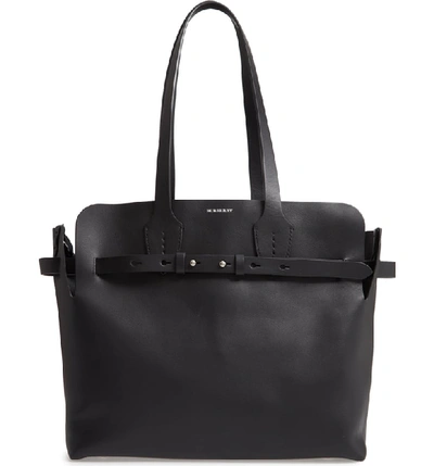 Shop Burberry Medium Belt Bag Leather Tote In Black