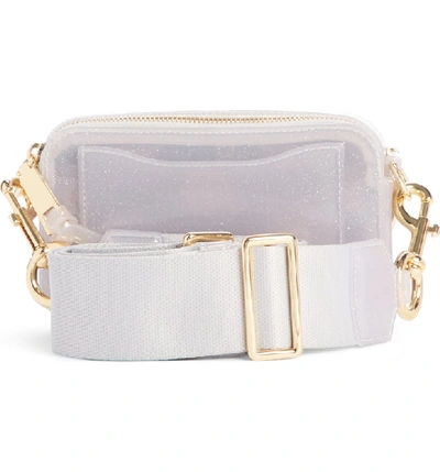 Shop Marc Jacobs The Jelly Glitter Snapshot Crossbody Bag In Silver Multi