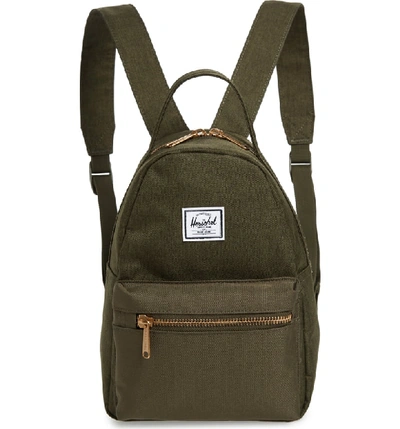 Shop Herschel Supply Co Mini Nova Backpack - Green In Olive Night Crsshtch/olv Nght