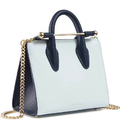 Shop Strathberry Nano Bicolor Leather Tote In Illusion Blue/ Navy