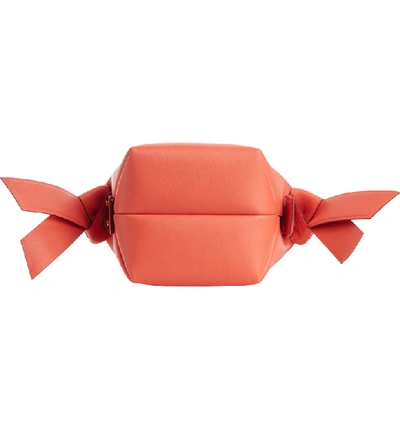 Shop Acne Studios Musubi Leather Mini Bag - Coral In Coral Red/ Burgundy