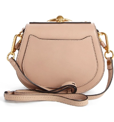 Shop Chloé Small Nile Bracelet Leather Crossbody Bag - Beige In 02w Biscotti Beige