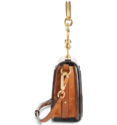 Shop Chloé Small Nile Bracelet Leather Crossbody Bag - Brown In Caramel