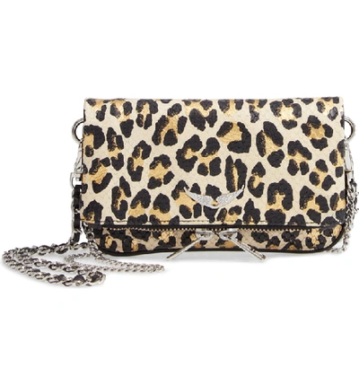Shop Zadig & Voltaire Nano Rock Snake Embossed Leather Clutch In Multi