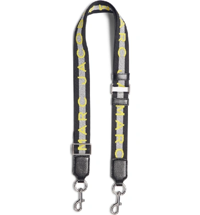 Shop Marc Jacobs Shimmering Guitar Strap In Silver Multi/ Silver