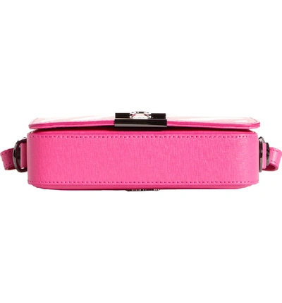 Shop Off-white Diagonal Stripe Mini Flap Bag - Pink In Fucshia White