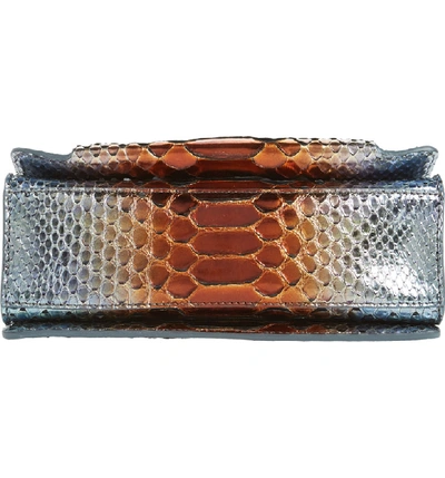 Shop Givenchy Small Gv3 Metallic Genuine Python Crossbody Bag - Metallic In Metallic Multi