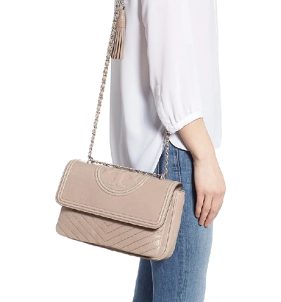 Tory Burch Fleming Distressed Convertible Shoulder Bag In Taupe 717 |  ModeSens