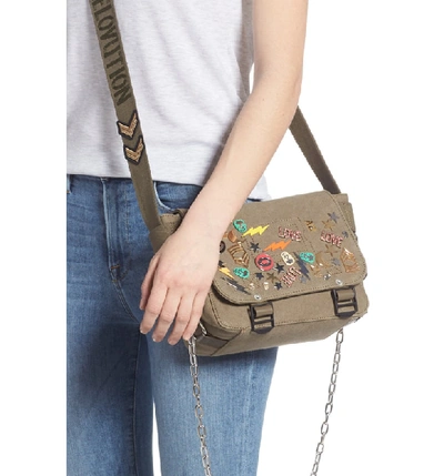 Shop Zadig & Voltaire Xs Ready Made Canvas Messenger Bag In Kaki