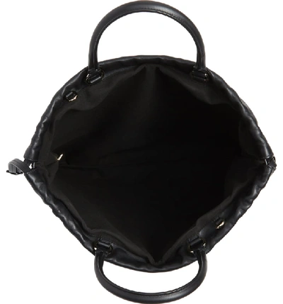 Shop Ferragamo Vara Caged Calfskin Leather Tote In Black