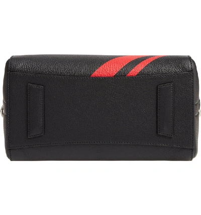 Shop Givenchy Small Antigona Striped Leather Satchel In Black / Red