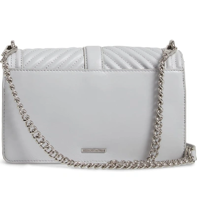 Shop Rebecca Minkoff 'chevron Quilted Love' Crossbody Bag In Ice Grey