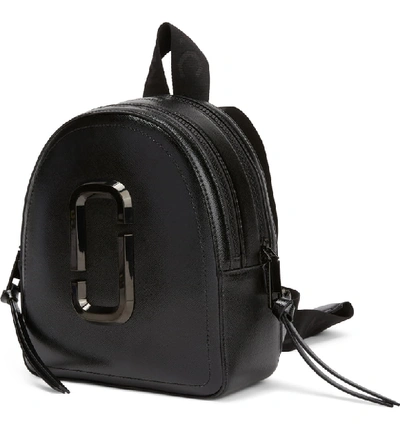 Shop Marc Jacobs Pack Shot Leather Backpack In Black