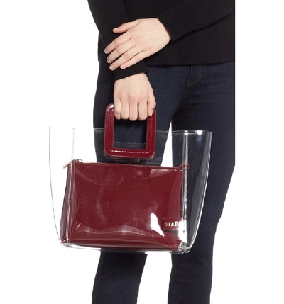Shop Staud Shirley Transparent Handbag - Red In Garnet