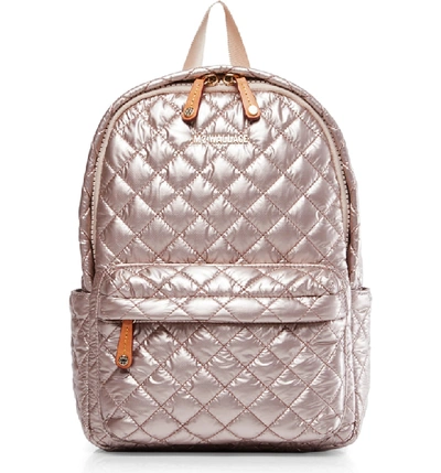 Shop Mz Wallace Small Metro Backpack In Rose Gold Metallic