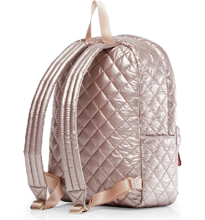 Shop Mz Wallace Small Metro Backpack In Rose Gold Metallic