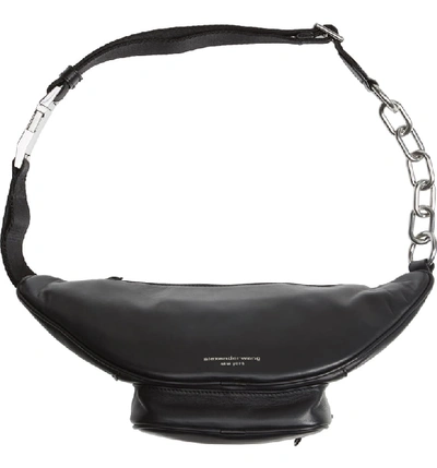 Shop Alexander Wang Attica Logo Leather Belt Bag - Black