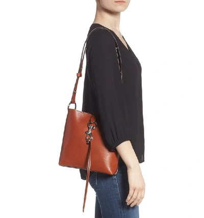 Shop Rebecca Minkoff Small Megan Leather Feed Bag In Acorn