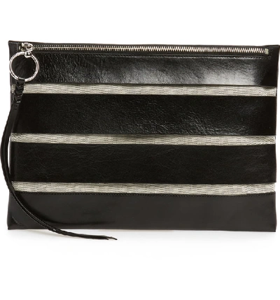 Shop Rebecca Minkoff Large Cage Leather Clutch - Black