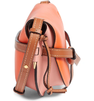 Shop Loewe Gate Small Leather Crossbody Bag - Orange In Orange/ Blossom