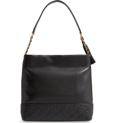 Shop Tory Burch Fleming Leather Hobo In Black