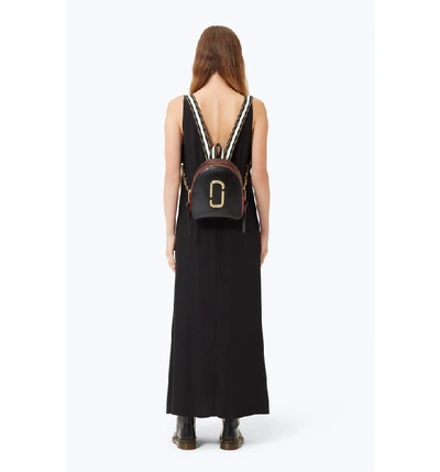 Shop Marc Jacobs Pack Shot Leather Backpack - Black In Black/ Red
