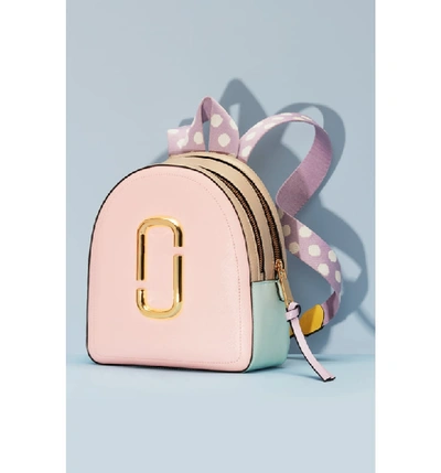 Shop Marc Jacobs Pack Shot Leather Backpack In Blush Multi