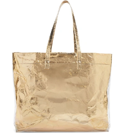 Shop Marc Jacobs The Foil Tote - Metallic In Gold