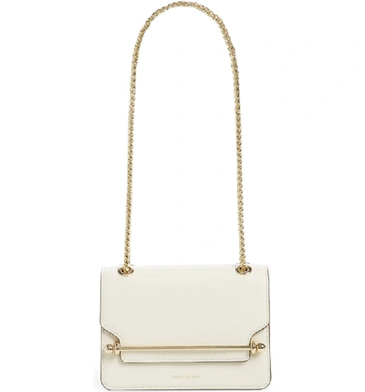 Shop Strathberry Mini East/west Leather Crossbody Bag In Vanilla