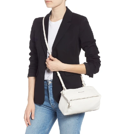 Shop Givenchy 'mini Pandora' Sugar Leather Shoulder Bag In White