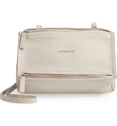 Shop Givenchy Mini Pandora Sugar Leather Shoulder Bag In Natural