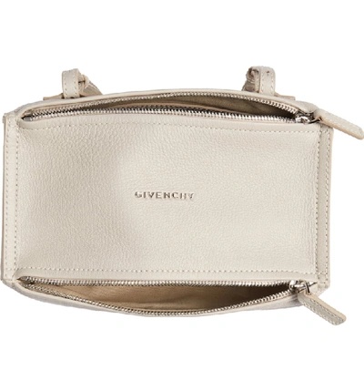 Shop Givenchy Mini Pandora Sugar Leather Shoulder Bag In Natural