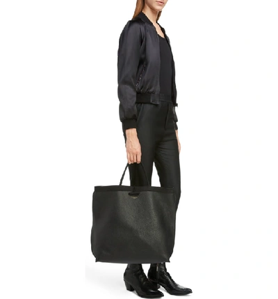 Shop Saint Laurent Patti Calfskin Leather Tote In Noir