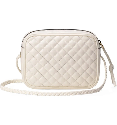 Shop Gucci Small Quilted Leather Camera Bag In Off White/ Vert/ Red