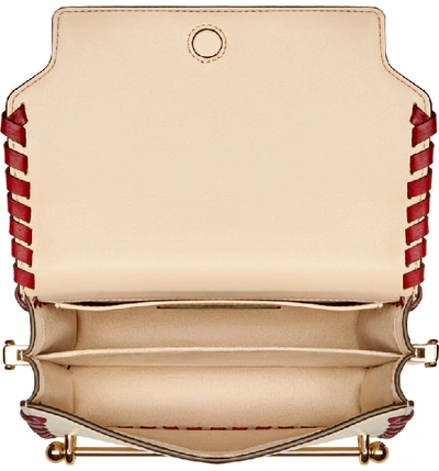Shop Strathberry Mini East/west Whipstitch Leather Shoulder Bag In Beige/ Vanilla