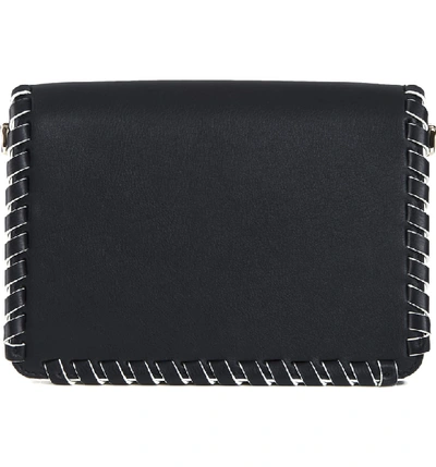 Shop Strathberry Mini East/west Whipstitch Leather Shoulder Bag In Black