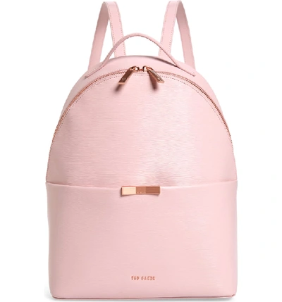 Ted Baker Jenyy Faceted Bow Leather Backpack - Pink In Light Pink | ModeSens