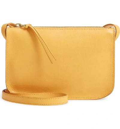 Shop Madewell The Simple Leather Crossbody Bag - Yellow In Sun