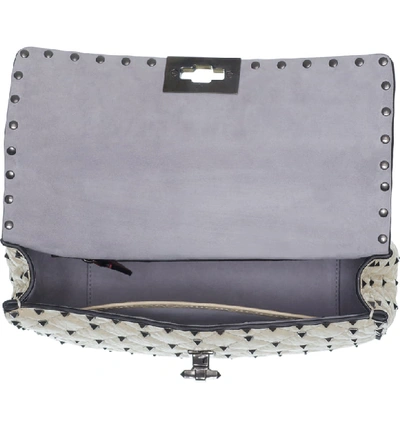 Shop Valentino Medium Rockstud Matelassé Quilted Leather Crossbody Bag In Light Ivory