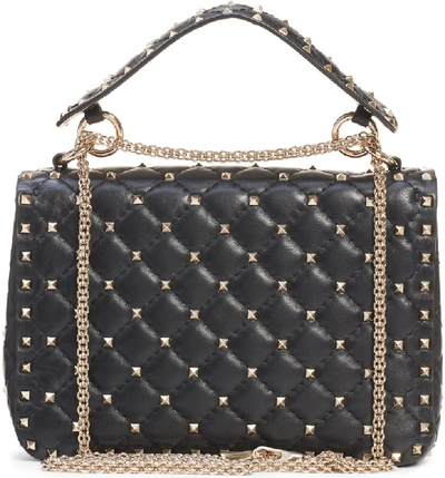 Shop Valentino Medium Rockstud Matelassé Quilted Leather Crossbody Bag In Nero
