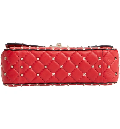 Shop Valentino Medium Rockstud Matelassé Quilted Leather Crossbody Bag In Rouge Pur