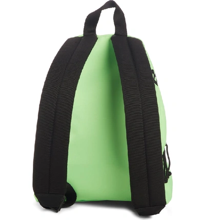 Shop Balenciaga Logo Canvas Backpack - Green In Fluorescent Green
