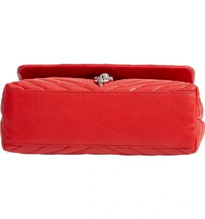 Shop Rebecca Minkoff Edie Metallic Leather Shoulder Bag - Red In Tomato