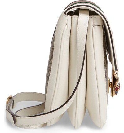 Shop Gucci Queen Margaret Gg Supreme Small Crossbody Bag In Beige Ebony/ Mystic White