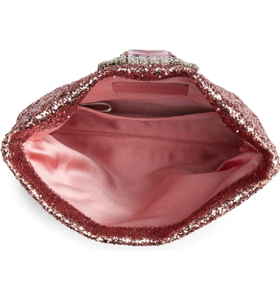 Shop Jimmy Choo Titania Galactica Glitter Clutch In Candyfloss