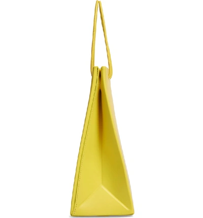 Shop Medea Prima Tall Calfskin Leather Bag In Yellow