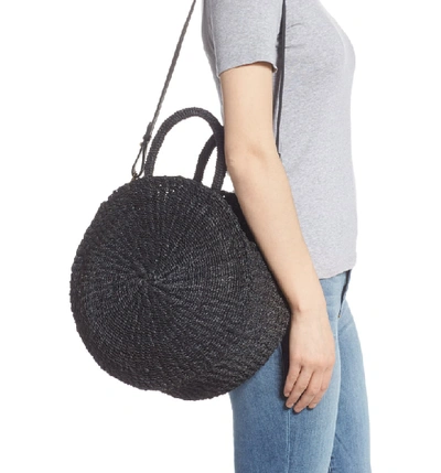 Shop Clare V Alice Woven Sisal Straw Bag In Black