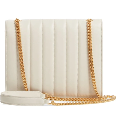 Shop Saint Laurent Small Vicky Leather Wallet On A Chain In Cremasoft