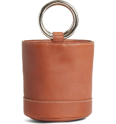 Shop Simon Miller Bonsai 15 Calfskin Leather Bucket Bag In Dark Tan