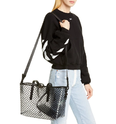 Shop Off-white Net Pvc Shopper In Black